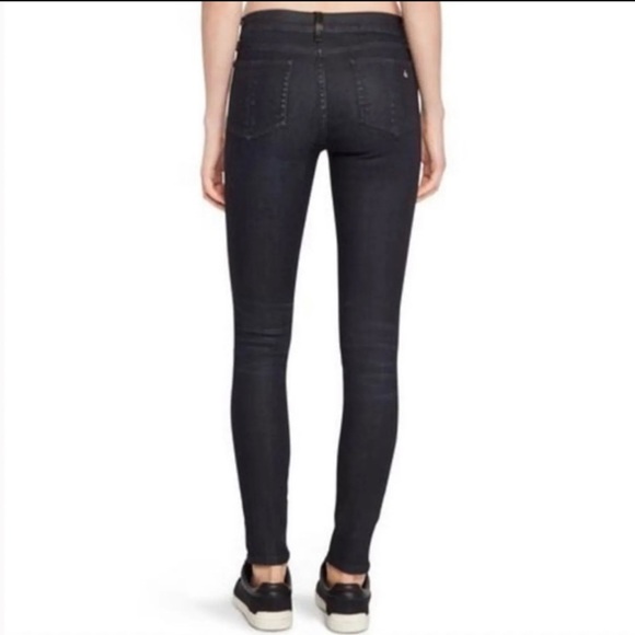 Rag & Bone Hyde Lamb Leather Skinny Jean Combo Essex Wash Denim NWOT - Picture 2 of 9
